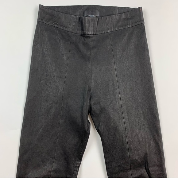 ZERO + Maria Cornejo Black Leather One Seam Stretch Leather Pants Sz 4 - Picture 3 of 12